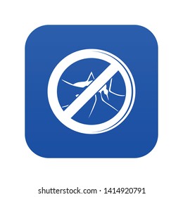 No mosquito icon blue vector isolated on white background