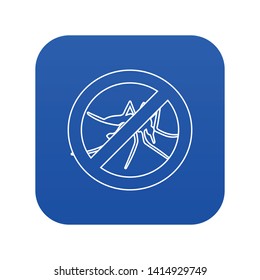 No mosquito icon blue vector isolated on white background