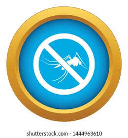 No mosquito sign icon blue vector isolated on white background for any design