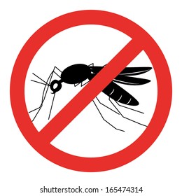 no mosquito sign , stop mosquito sign vector illustration