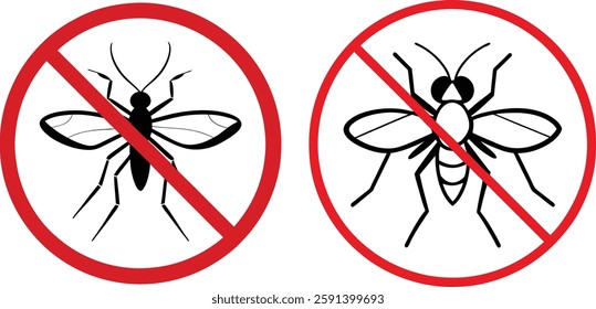 No Mosquito Sign Vector Illustration