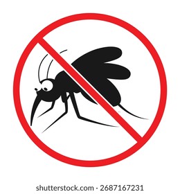 Conjunto de Vector de signo de mosquito: ícono repelente antiinsectos, control de plagas y símbolos de advertencia de detención de malaria