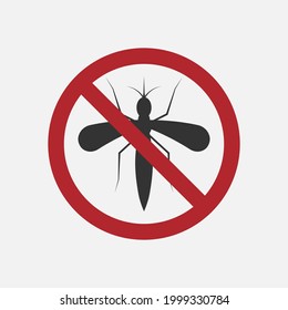 NO mosquito sign.Vector illustration isolated on white background.Eps 10.