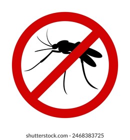 No mosquito silhouette vector image
