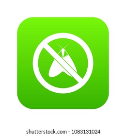 No moth sign icon digital green for any design isolated on white vector illustration