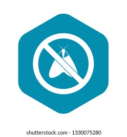 No moth sign icon in simple style isolated on white background