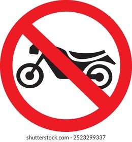 No Motor Bikes Allowed | Vector Eps | Safety Signs