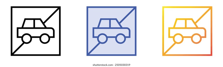 no motor vehicles icon. Linear, Blue Fill and Gradient Style Design Isolated On White Background