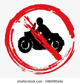 No motorbike sign. Vector icon.