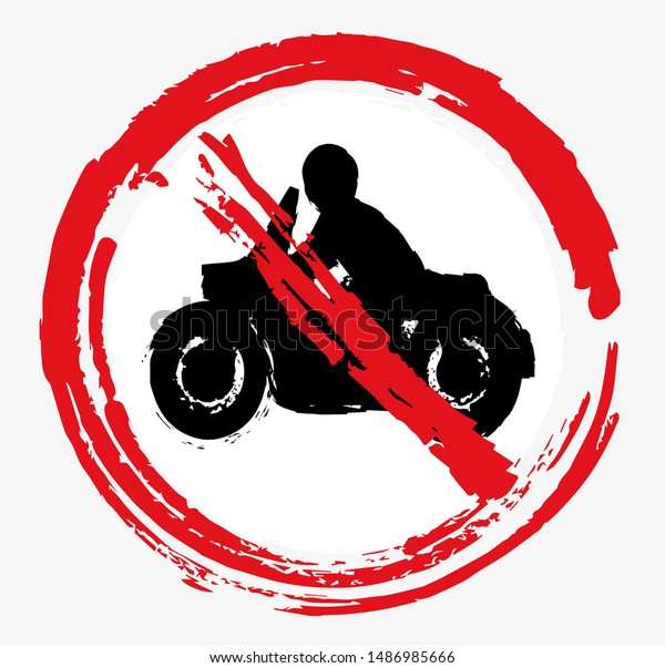 No motorbike sign. Vector\
icon.