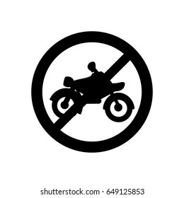 No motorcycle allowed on the white background