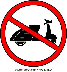 No motorcycle allowed symbol for download. Vector icons for video, mobile apps, Web sites and print projects.