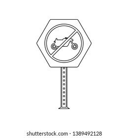 No motorcycle colored icon. Element of road signs and junctions for mobile concept and web apps icon. Outline, thin line icon for website design and development, app development