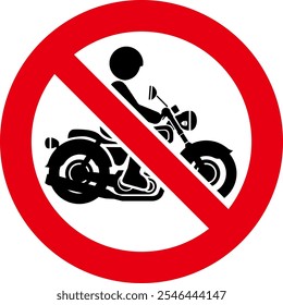 No motorcycle entry sign isolated on white background