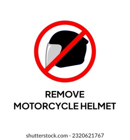 No motorcycle helmet caution label, sticker or sign