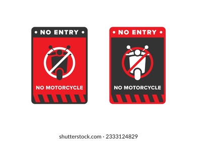 Kein Motorradsymbol, Vektordesign, rot