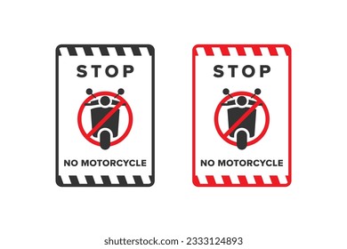 Sin símbolo de icono de motocicleta diseño vectorial color rojo