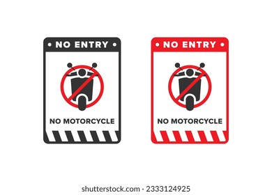 Sin símbolo de icono de motocicleta diseño vectorial color rojo