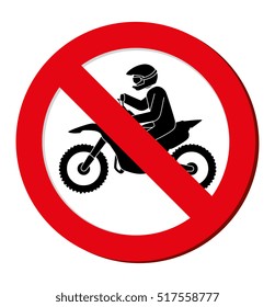 no motorcycle prohibition sign design