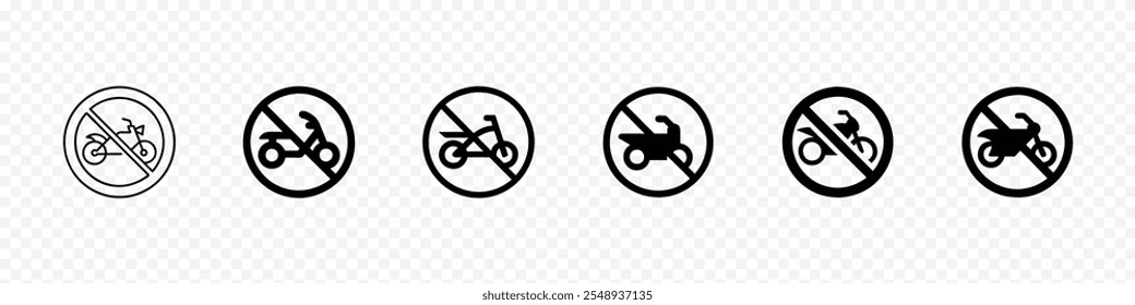 no motorcycle prohibition sign, No motorcycle forbidden sign, No motorcycles parking sign road. Restricted Motorbike Parking Forbidden Pictogram. Prohibited Moto Bike