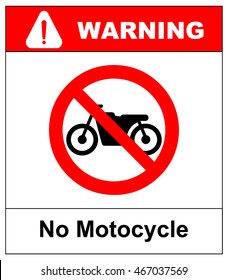 No motorcycle sign on white background.vector illustration