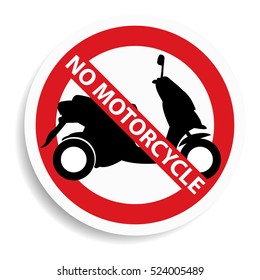 No motorcycle sign on white background.vector illustration