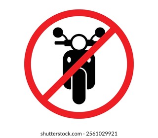 no motorcycle sign or prohibited using motorcycle sign in red circle