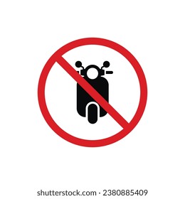 No motorcycle sign symbol isolated on white background