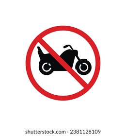 No motorcycle sign symbol isolated on white background