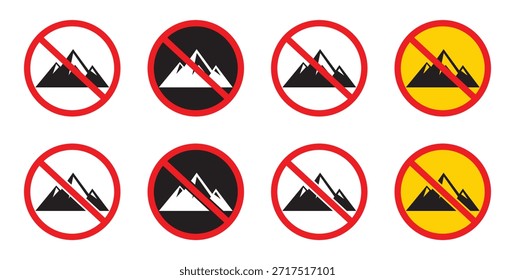 Kein Bergsteigerzeichen, Vektorgrafik. Kein Bergsteiger-Symbol Verbotsschild einzeln auf weißem Hintergrund.