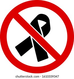 No mourning ribbon vector icon. Flat No mourning ribbon symbol is isolated on a white background.