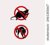 No mouse and cat sign vector