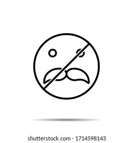 Kein Schnurrbart, Gesichtssymbol. Einfache dünne Linie, Vektorillustration von Emotionssymbole für i und ux, Website oder mobile Anwendung auf weißem Hintergrund