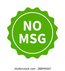 No MSG / MSG free restaurant food badge or sticker flat vector icon