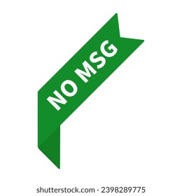 No Msg In Green Rectangle Ribbon Shape For Product Sign Information Business Promotion Marketing Social Media
