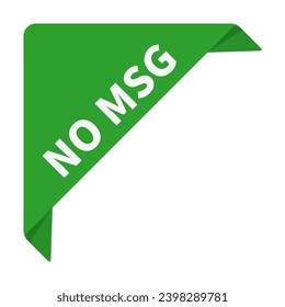 No Msg In Green Triangle Ribbon Shape For Product Sign Information Business Promotion Marketing Social Media
