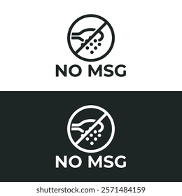 NO MSG icon isolated on white background. Vector illustrations are made with vector-based software, not AI generated results.