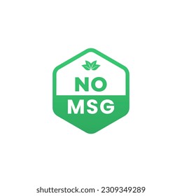 No MSG Label or No MSG Sign Vector Isolated in Flat Style. Best No MSG Label for product packaging design element. No MSG sign vector for packaging design element.