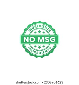 No MSG Label or No MSG Stamp Vector Isolated in Flat Style. Best No MSG Label for product packaging design element. No MSG stamp vector for packaging design element.