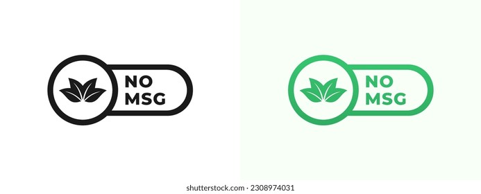 No MSG Label or No MSG Symbol Vector Isolated in Flat Style. Best No MSG Label for product packaging design element. No MSG symbol vector for packaging design element.