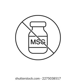 No MSG sign line icon isolated on white background. Vector illustration