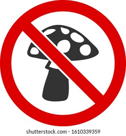 No mushroom vector icon. Flat No mushroom symbol is isolated on a white background.