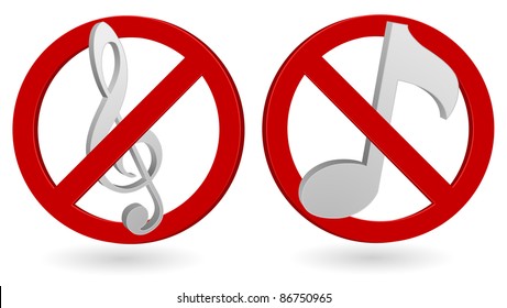 no music - 3d sign