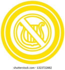 no music circular icon symbol
