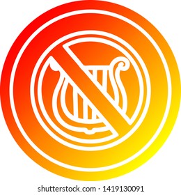 no music circular icon with warm gradient finish