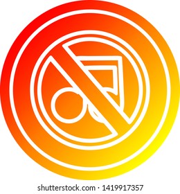 no music circular icon with warm gradient finish