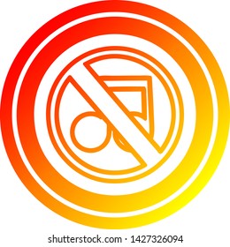 no music circular icon with warm gradient finish