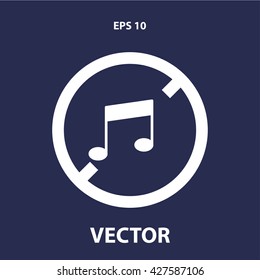 no music icon. music forbidden vector illustration
