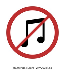 No music icon illustrated on background