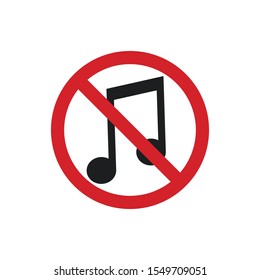No music icon isolated on white background. Vector illustration. Eps 10.